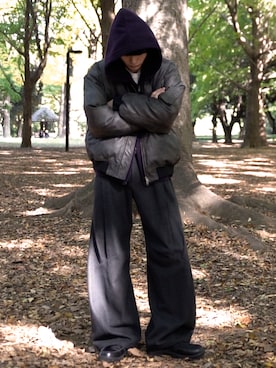 「アイテム（MA-1）」を使った、くま🧸さん（メンズ・174cm）の秋コーディネート