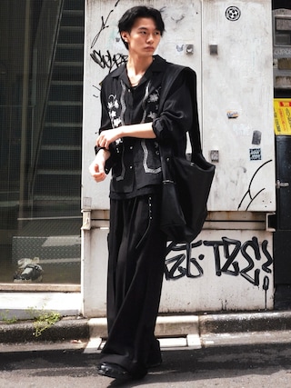 「PHILTHEORY（フィルセオリー）のDouble belt slacks / ダブルベルトスラックス（スラックス）」を使った、くま🧸さん（メンズ・174cm）の春コーディネート