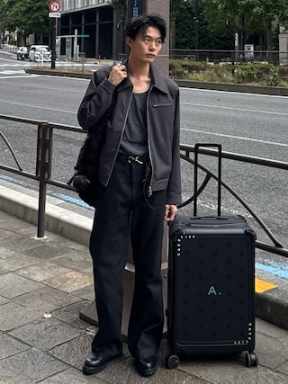 「CLEL(クレイル)の【CLEL】Prime TR Short Blouson / プライムTR ショートブルゾン【セットアップ対応】(ブルゾン)」を使った、くま🧸さん(メンズ・174cm)の秋コーディネート