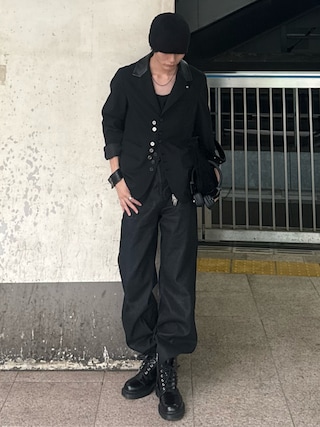 「CLEL(クレイル)の【CLEL】Coating Denim Pants / コーティングデニムパンツ(デニムパンツ)」を使った、くま🧸さん(メンズ・174cm)の秋コーディネート