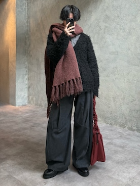 「アイテム（カーディガン/ボレロ）」を使った、くま🧸さん（メンズ・174cm）の冬コーディネート