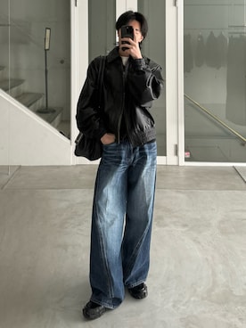 「アイテム（Tシャツ/カットソー）」を使った、くま🧸さん（メンズ・174cm・20代）の冬コーディネート