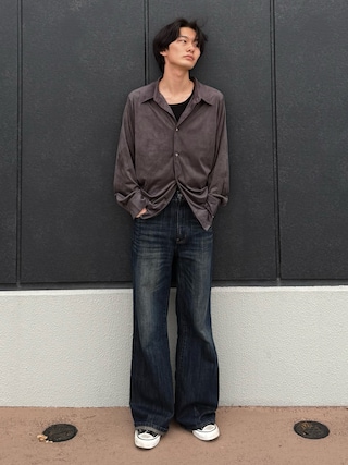 「CLEL(クレイル)の【CLEL】Double Tech Fade Regular Collar Shirt / ダブルテックフェード レギュラーカラーシャツ【セットアップ対応】(シャツ/ブラウス)」を使った、くま🧸さん(メンズ・174cm)の秋コーディネート