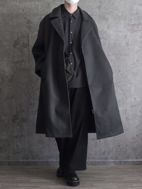 チェスターコート ブルー系 を使ったメンズ人気ファッションコーディネート Wear