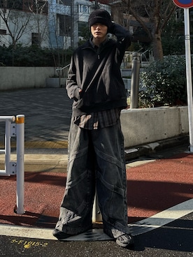 「チョコ色に染まれ」｜くま🧸さん（メンズ・174cm）の冬コーディネート