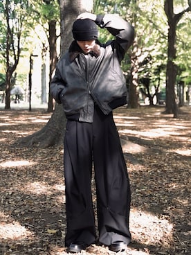 「アイテム（MA-1）」を使った、くま🧸さん（メンズ・174cm）の秋コーディネート