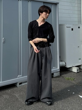 「アイテム（スラックス）」を使った、くま🧸さん（メンズ・174cm）の夏コーディネート