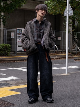 「アイテム（MA-1）」を使った、くま🧸さん（メンズ・174cm）の秋コーディネート