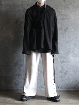 「SHAREEF（シャリーフ）のアイテム」を使った、くま🧸さん（メンズ・174cm）の春コーディネート