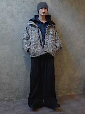 「アイテム（ニットキャップ/ビーニー）」を使った、くま🧸さん（メンズ・174cm）の冬コーディネート