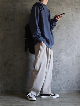 「Steven Alan（スティーブンアラン）のアイテム（スウェット）」を使った、くま🧸さん（メンズ・174cm）の秋コーディネート