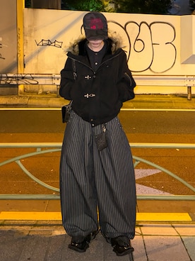 「WISH FOR EVER（ウィッシュフォーエバー）のSTUDS DESIGN COIN CASE / スタッズデザインコインケース（コインケース）」を使った、くま🧸さん（メンズ・174cm）の秋コーディネート