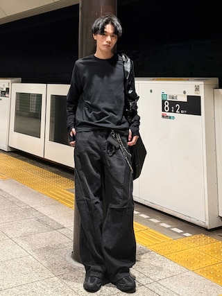 「CLEL（クレイル）の【CLEL】Giza Cotton Basic Short Sleeve T-Shirt / ギザコットン ベーシック半袖Tシャツ（Tシャツ/カットソー）」を使った、くま🧸さん（メンズ・174cm）の春コーディネート