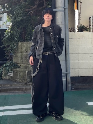 「EPNK（イーピーエヌケー）のAssorted border long sleeve tee / アソートボーダーロングスリーブtee（Tシャツ/カットソー）」を使った、くま🧸さん（メンズ・174cm）の春コーディネート