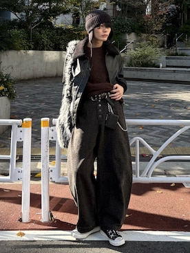 「アイテム（キーホルダー）」を使った、くま🧸さん（メンズ・174cm）の秋コーディネート