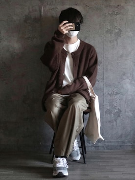 「nowm（ノウム）のアイテム（トップス）」を使った、くま🧸さん（メンズ・174cm）の秋コーディネート
