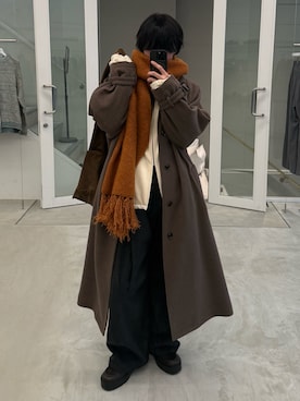 「アイテム（マフラー）」を使った、くま🧸さん（メンズ・174cm）の冬コーディネート