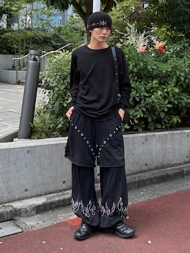 「アイテム（ニットキャップ/ビーニー）」を使った、くま🧸さん（メンズ・174cm）の夏コーディネート