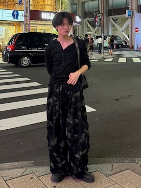 「アイテム（スウェットパンツ）」を使った、くま🧸さん（メンズ・174cm）の夏コーディネート