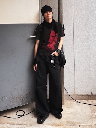 「WISH FOR EVER（ウィッシュフォーエバー）のDOUBLE FACE PICHI & TIGHT SHORT T/ダブルフェイスピチ＆タイトショートT（Tシャツ/カットソー）」を使った、くま🧸さん（メンズ・174cm）の夏コーディネート