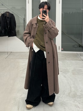 「アイテム（ステンカラーコート）」を使った、くま🧸さん（メンズ・174cm・20代）の秋コーディネート