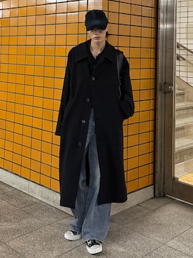 「アイテム（ステンカラーコート）」を使った、くま🧸さん（メンズ・174cm・20代）の秋コーディネート