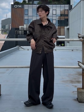「アイテム（スラックス）」を使った、くま🧸さん（メンズ・174cm）の夏コーディネート