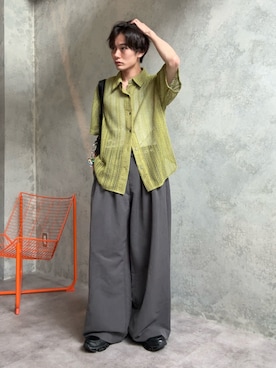 「アイテム（シャツ/ブラウス）」を使った、くま🧸さん（メンズ・174cm）の夏コーディネート