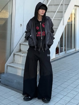 「アイテム（MA-1）」を使った、くま🧸さん（メンズ・174cm）の春コーディネート