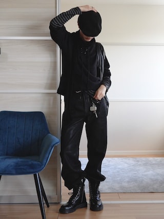 「Dr. Martens(ドクターマーチン)のDr. Martens/ドクターマーチン 1460 HARNESS 8 ホール ブーツ 41388001(ブーツ)」を使った、くま🧸さん(メンズ・174cm)の夏コーディネート