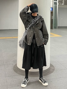 くま🧸|CLELのマウンテンパーカーを使った参考コーディネート