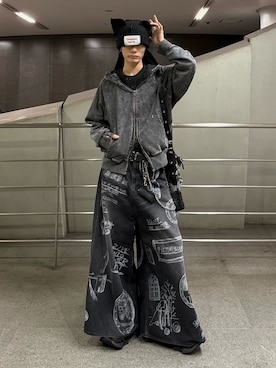 「WISH FOR EVER（ウィッシュフォーエバー）のSTUDS DESIGN COIN CASE / スタッズデザインコインケース（コインケース）」を使った、くま🧸さん（メンズ・174cm）の秋コーディネート