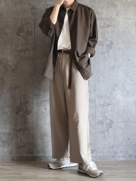 「Lui's（ルイス）のナローベルト（ベルト）」を使った、くま🧸さん（メンズ・174cm）の夏コーディネート