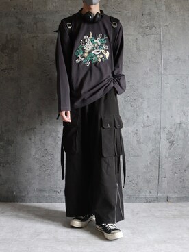 「RAGEBLUE（レイジブルー）のアイテム（Tシャツ/カットソー）」を使った、くま🧸さん（メンズ・174cm）の夏コーディネート