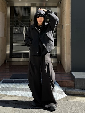 「アイテム（ニットキャップ/ビーニー）」を使った、くま🧸さん（メンズ・174cm）の秋コーディネート