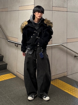 「tk.TAKEO KIKUCHI（ティーケータケオキクチ）のアイテム」を使った、くま🧸さん（メンズ・174cm）の冬コーディネート