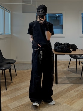 「NVRFRGT（ネヴァーフォーゲット）のアイテム」を使った、くま🧸さん（メンズ・174cm）の春コーディネート