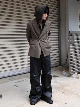 「アイテム（ニットキャップ/ビーニー）」を使った、くま🧸さん（メンズ・174cm）の秋コーディネート