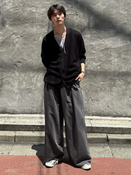 SLIGHT FLARE DOUBLE CLOTH BAGGY SLACKS