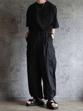 「MAISON SPECIAL（メゾンスペシャル）のアイテム（サンダル）」を使った、くま🧸さん（メンズ・174cm）の夏コーディネート