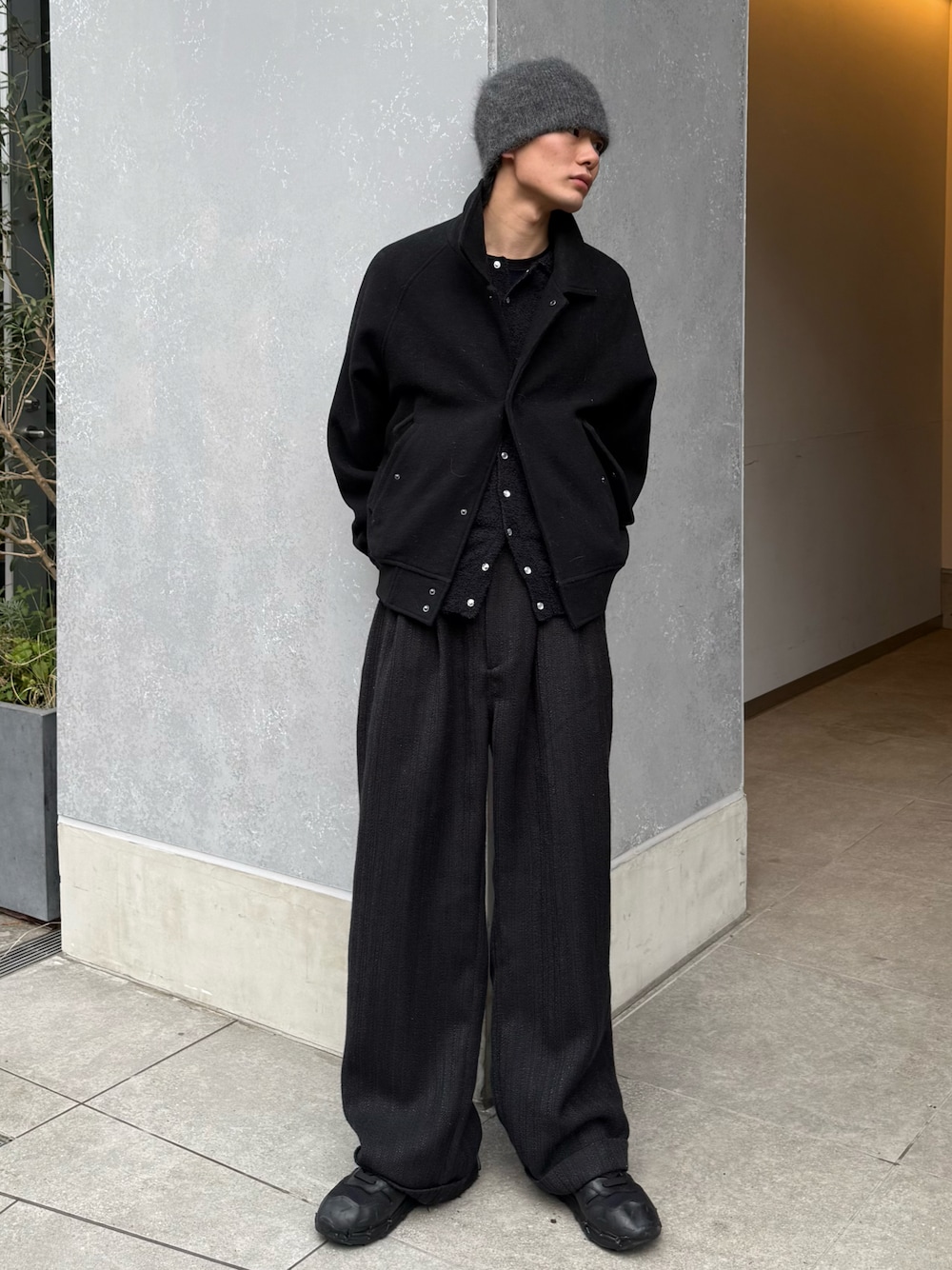 CLEL】Wool Blend Tech Melton 2Way Blouson / ウールブレンド テック