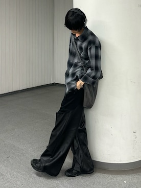 「tk.TAKEO KIKUCHI（ティーケータケオキクチ）のアイテム（パンツ）」を使った、くま🧸さん（メンズ・174cm）の秋コーディネート