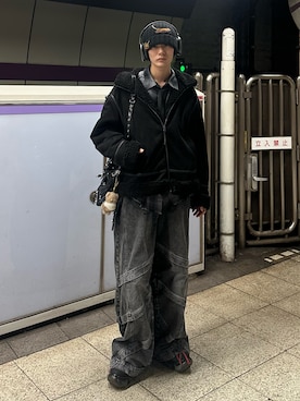 「SHINYAKOZUKA（シンヤコヅカ）のアイテム（帽子）」を使った、くま🧸さん（メンズ・174cm）の秋コーディネート