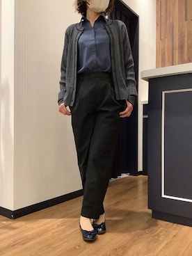 「アイテム（ビジネスシャツ）」を使った、BRICK HOUSE by Tokyo Shirts 浜松市野イオンモール店さん（レディース・155cm）の秋コーディネート