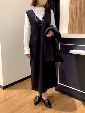 「アイテム（ワンピース/ドレス）」を使った、BRICK HOUSE by Tokyo Shirts 浜松市野イオンモール店さん（レディース・155cm）の秋コーディネート