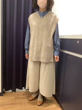 「デニムライク」｜BRICK HOUSE by Tokyo Shirts 浜松市野イオンモール店さん（レディース・155cm）の冬コーディネート
