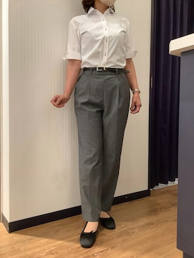 「アイテム（ビジネスシャツ）」を使った、BRICK HOUSE by Tokyo Shirts 浜松市野イオンモール店さん（レディース・155cm）の夏コーディネート