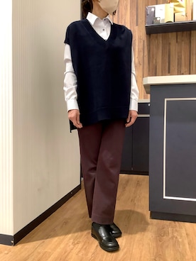 「アイテム（ビジネスシャツ）」を使った、BRICK HOUSE by Tokyo Shirts 浜松市野イオンモール店さん（レディース・155cm）の秋コーディネート