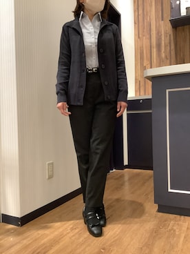 「アイテム（ビジネスシャツ）」を使った、BRICK HOUSE by Tokyo Shirts 浜松市野イオンモール店さん（レディース・155cm）の冬コーディネート