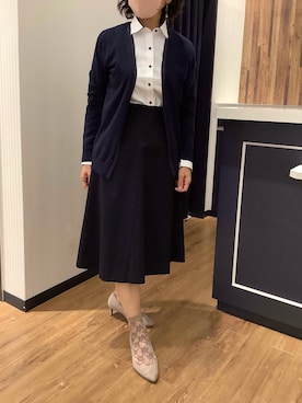 「アイテム（ビジネスシャツ）」を使った、BRICK HOUSE by Tokyo Shirts 浜松市野イオンモール店さん（レディース・155cm）の秋コーディネート